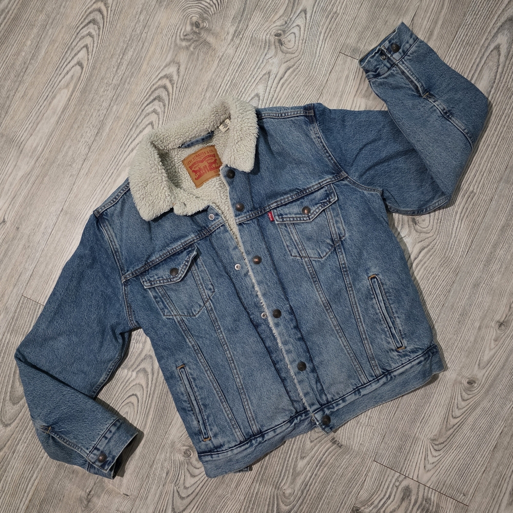 Levi's Blue Denim Sherpa Lined Jacket